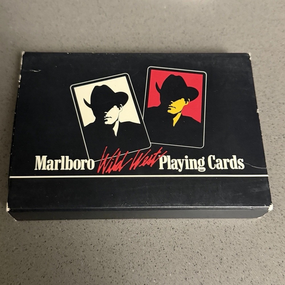 VTG 1991 Marlboro Wild West Playing Cards Double Deck Set Sealed Made In France